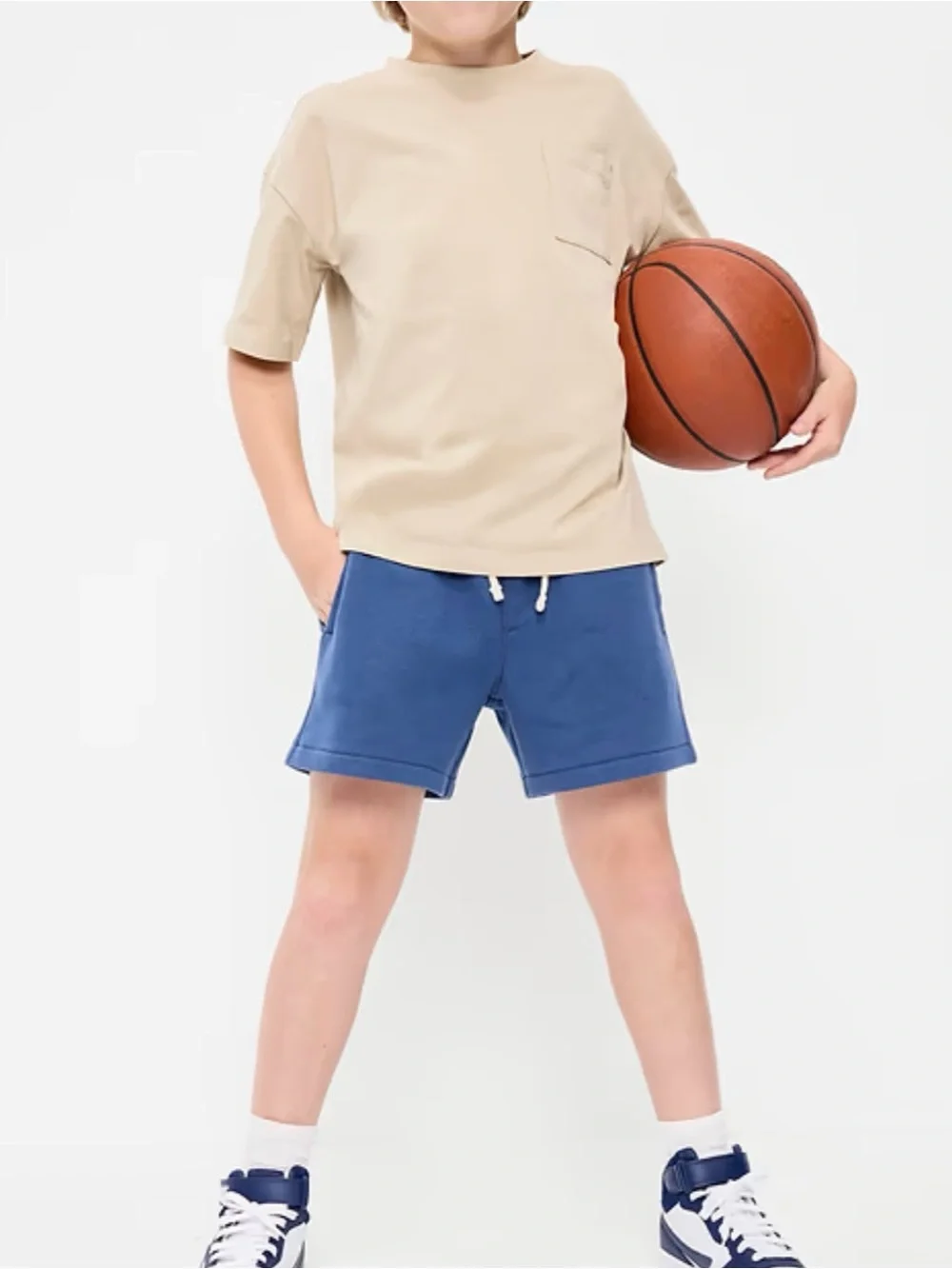 Old Navy Navy Blue Pull-On Athletic Shorts with White Drawstring